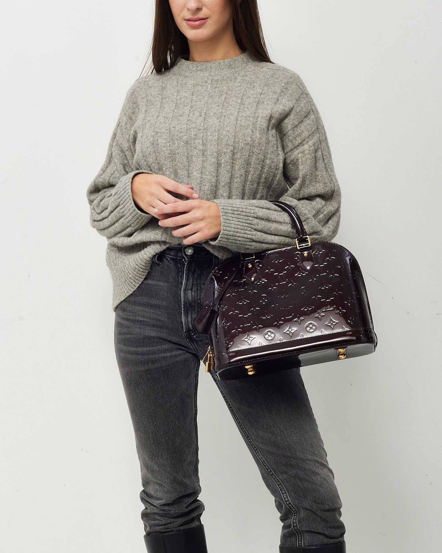 Louis Vuitton Purple Amarante Monogram Vernis Patent Leather Alma PM Bag