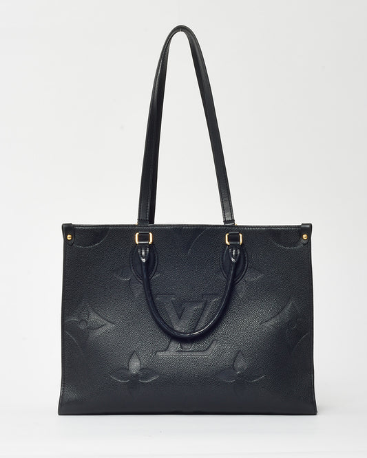 Louis Vuitton Black Monogram Empreinte Leather Onthego MM Bag