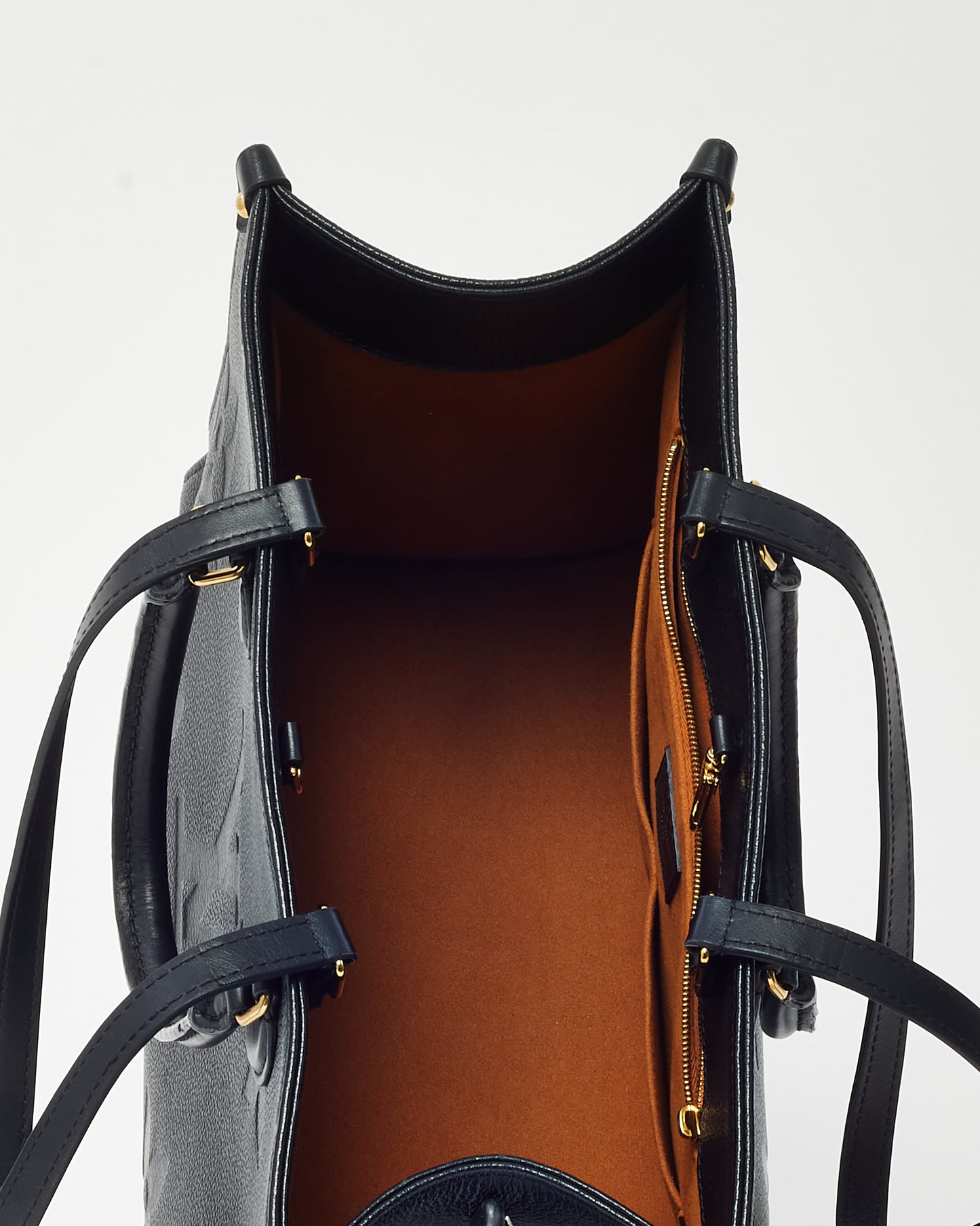 Louis Vuitton Black Monogram Empreinte Leather Onthego MM Bag