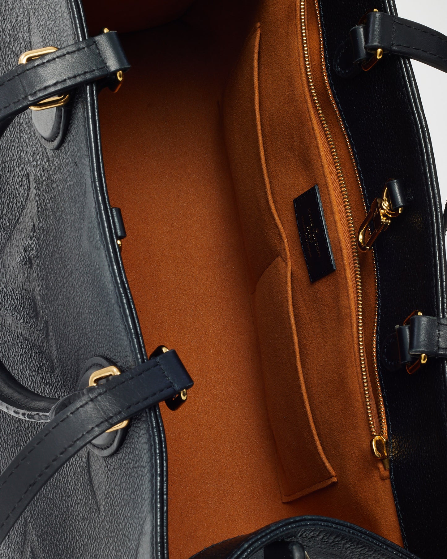 Louis Vuitton Black Monogram Empreinte Leather Onthego MM Bag