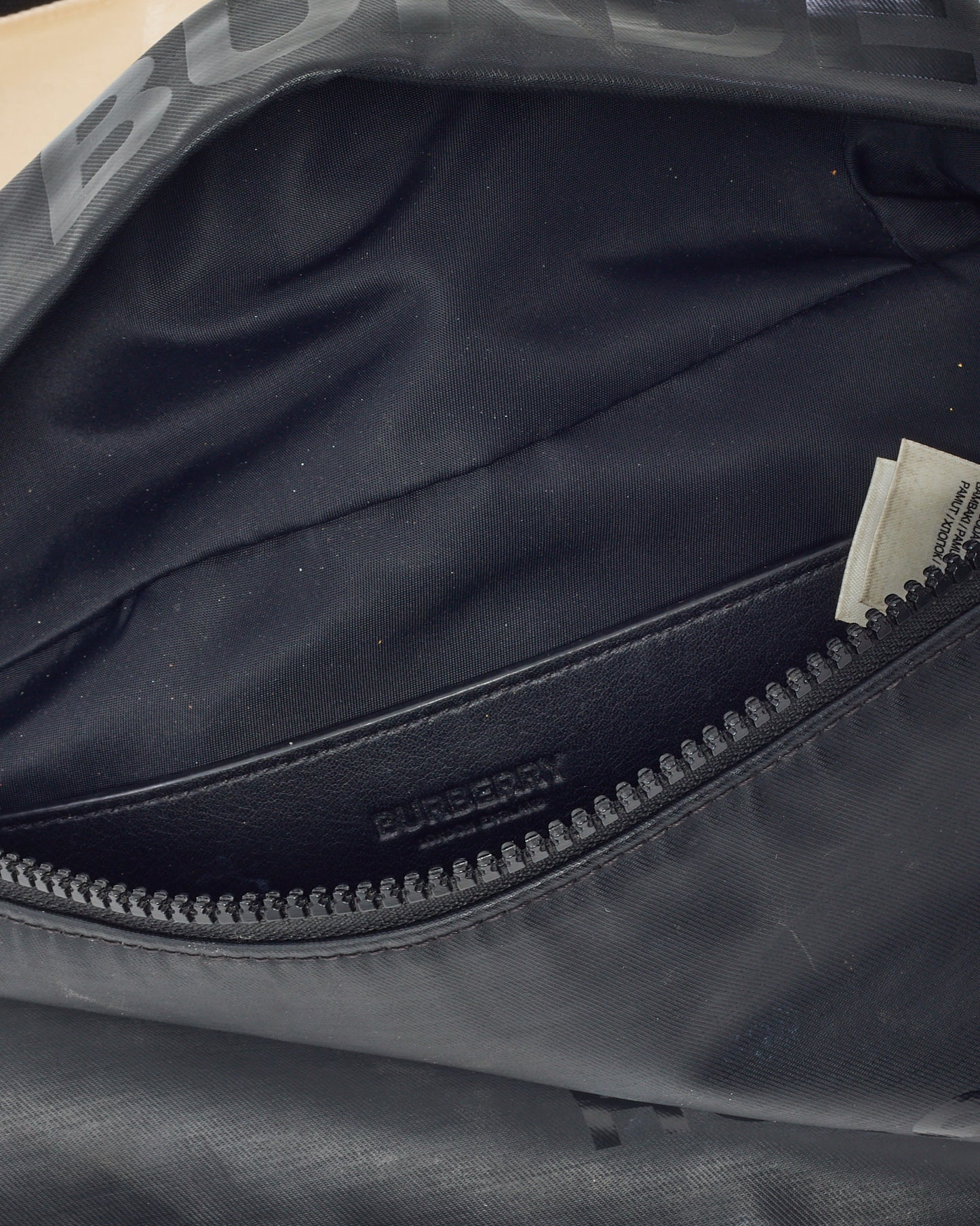 Burberry Black Waxed Cotton Coated Canvas Horseferry Print Sonny Bum Bag