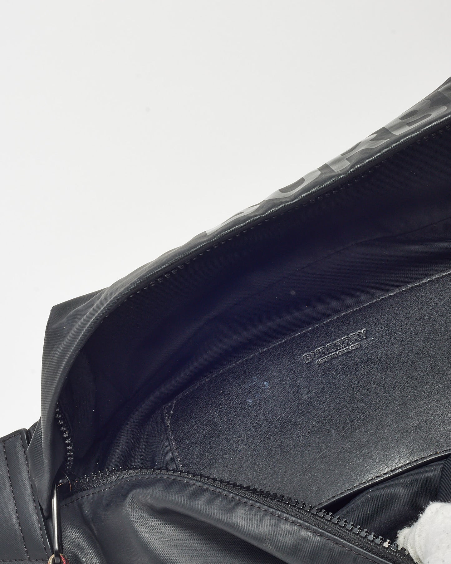 Burberry Black Waxed Cotton Coated Canvas Horseferry Print Sonny Bum Bag