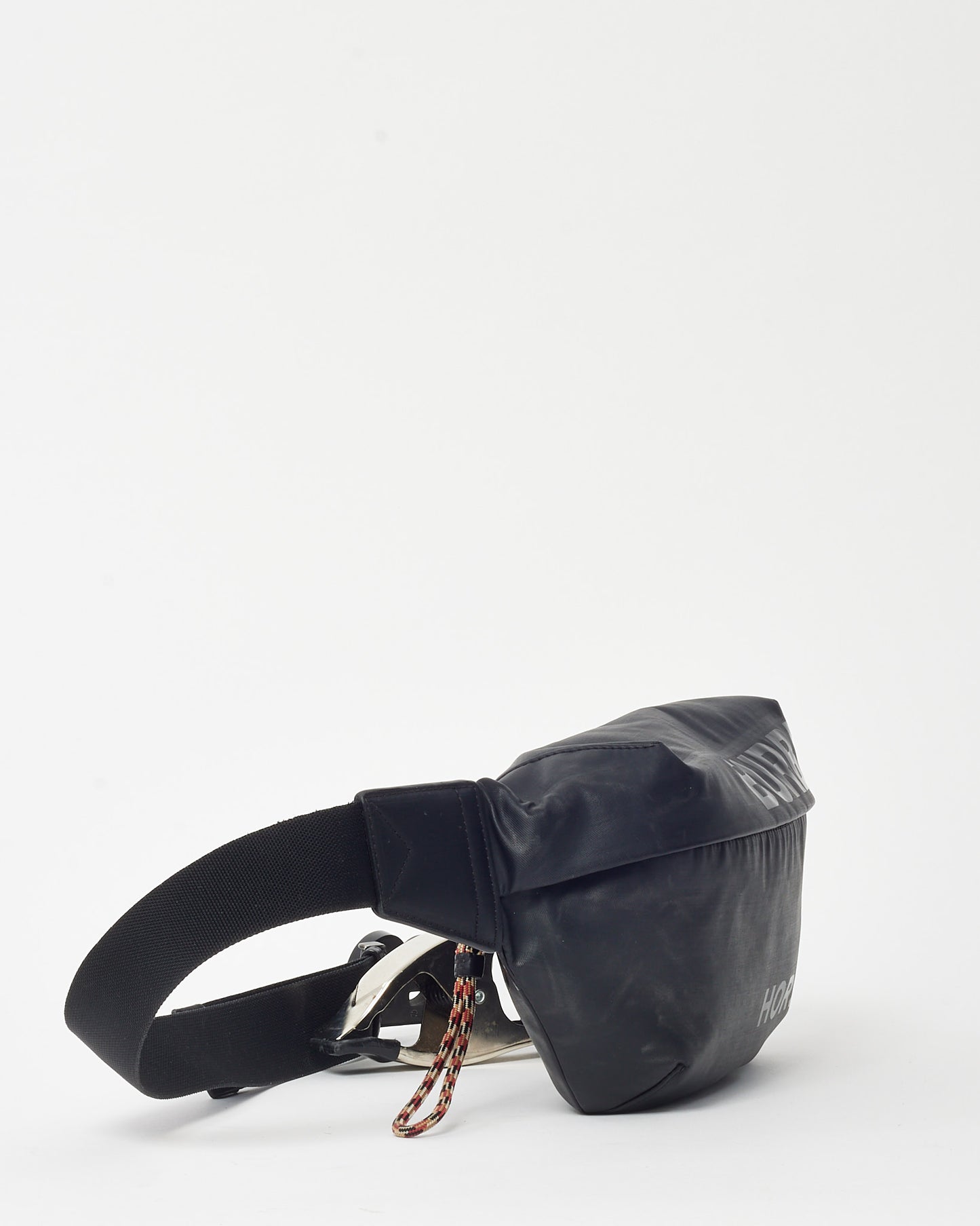 Burberry Black Waxed Cotton Coated Canvas Horseferry Print Sonny Bum Bag