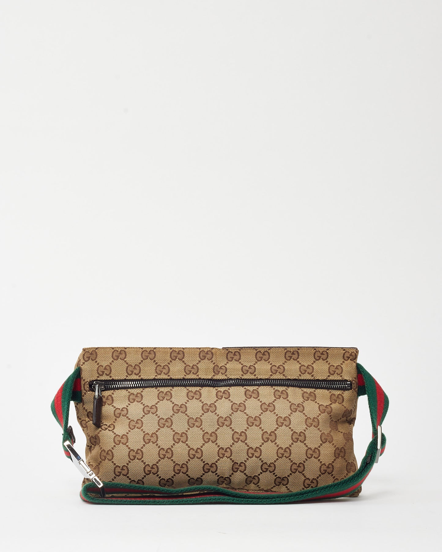 Gucci Beige and Brown Monogram GG Canvas Double Pocket Belt Bag