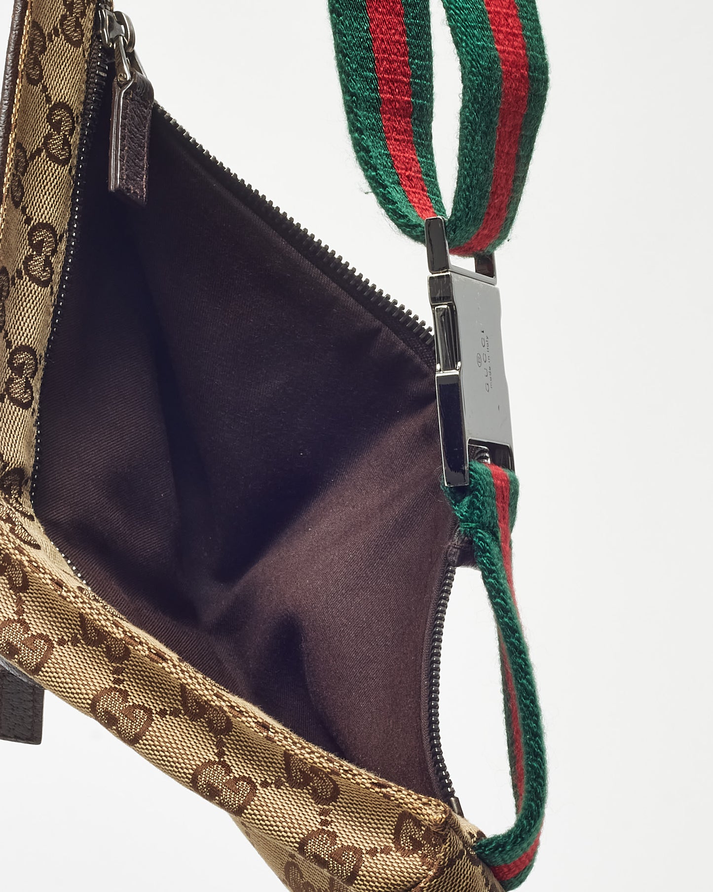 Gucci Beige and Brown Monogram GG Canvas Double Pocket Belt Bag