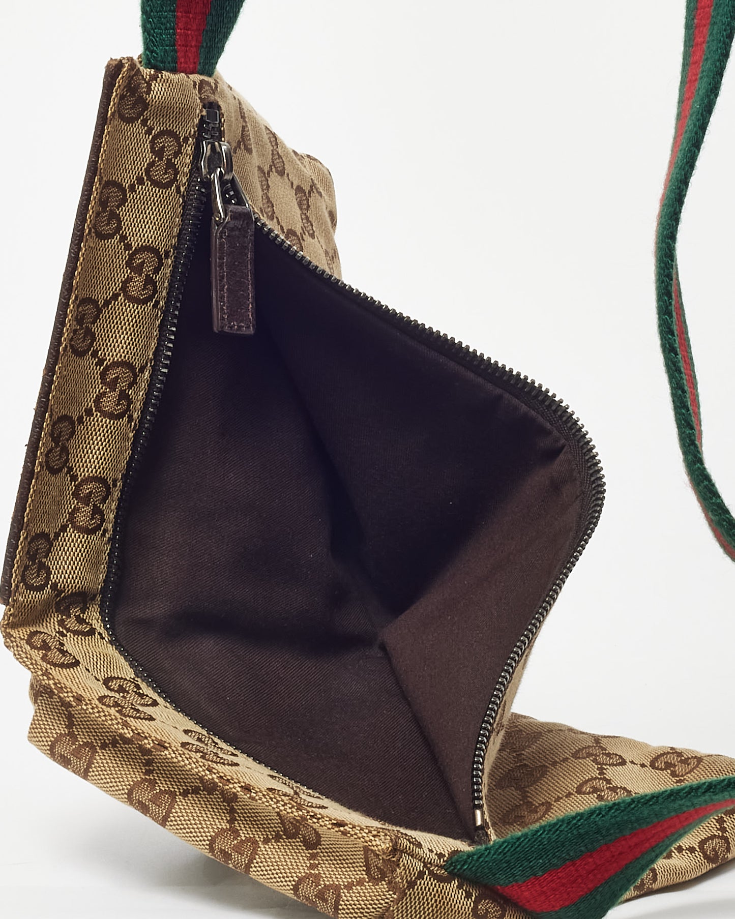 Gucci Beige and Brown Monogram GG Canvas Double Pocket Belt Bag