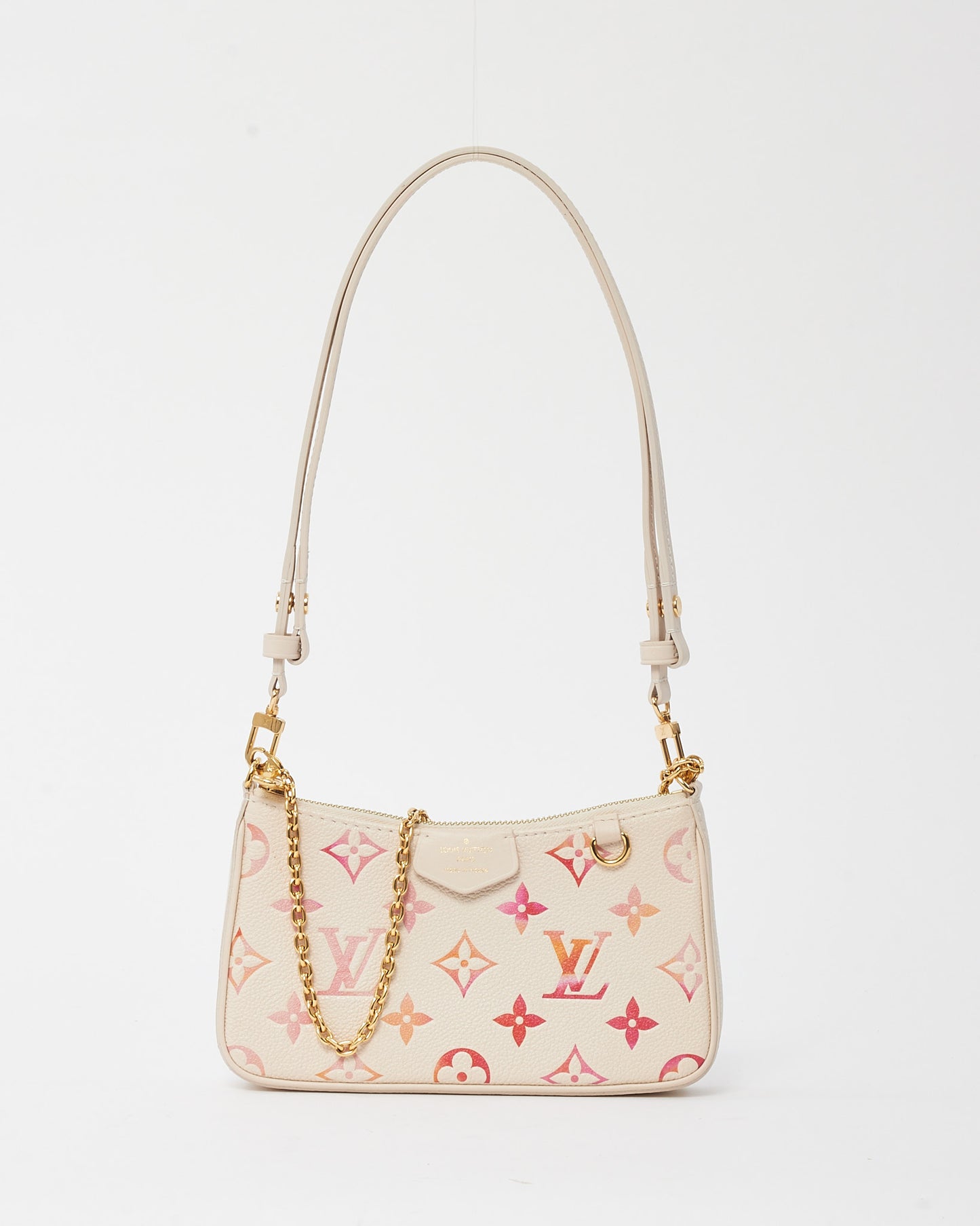 Louis Vuitton Pink Sunrise Aquarelle Monogram Empreinte Leather Easy Pouch On Strap Bag