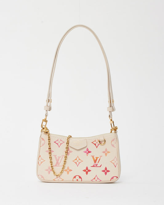 Louis Vuitton Pink Sunrise Aquarelle Monogram Empreinte Leather Easy Pouch On Strap Bag