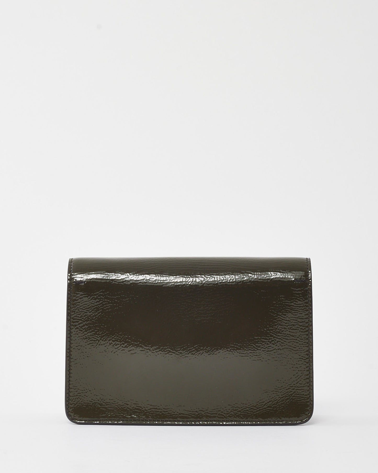 Gucci Khaki Crinkled Patent Leather Super Mini Dionysus Bag SHW