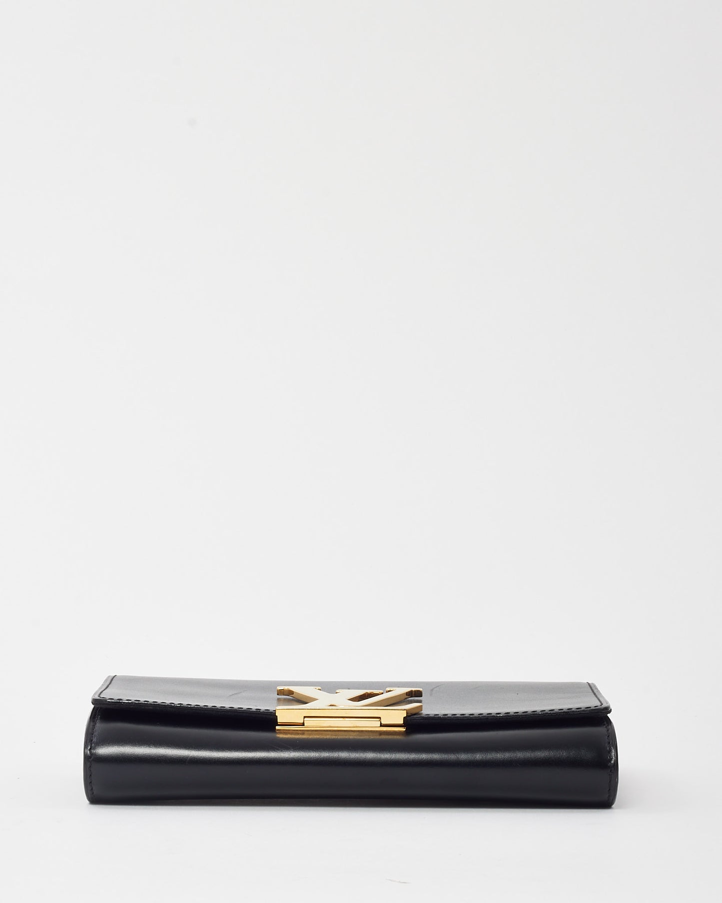 Louis Vuitton Black Calfskin Leather Louise Lockme Chain Shoulder Bag MM