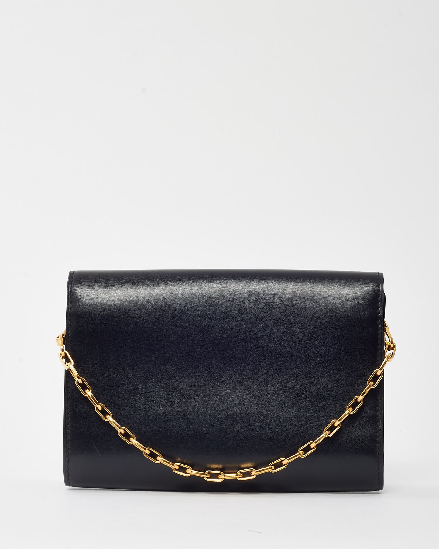 Louis Vuitton Black Calfskin Leather Louise Lockme Chain Shoulder Bag MM