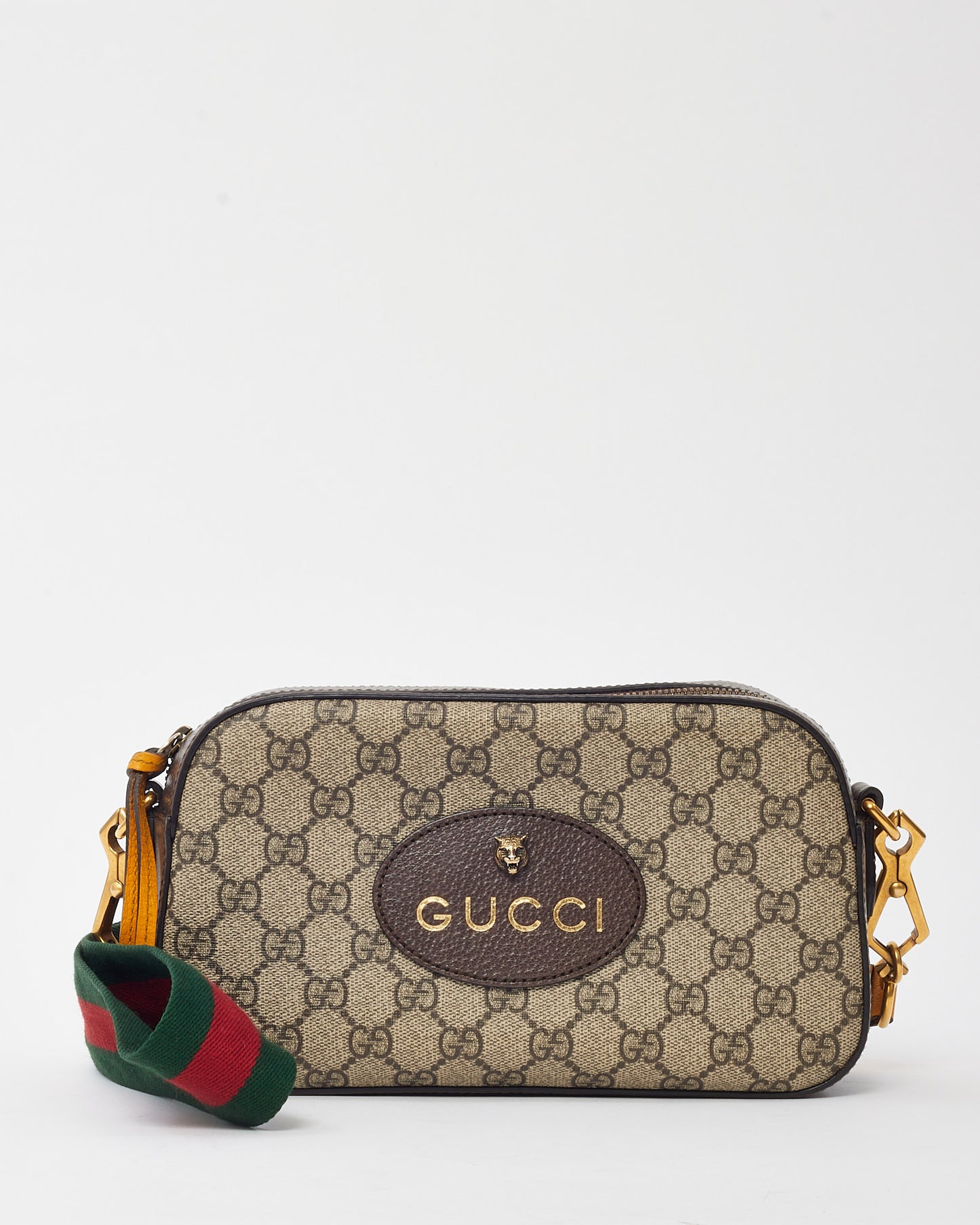 Gucci Beige and Brown GG Supreme Monogram Canvas Neo Vintage Web Camera Bag