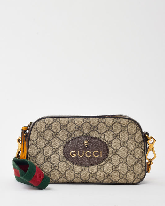 Gucci Beige and Brown GG Supreme Monogram Canvas Neo Vintage Web Camera Bag
