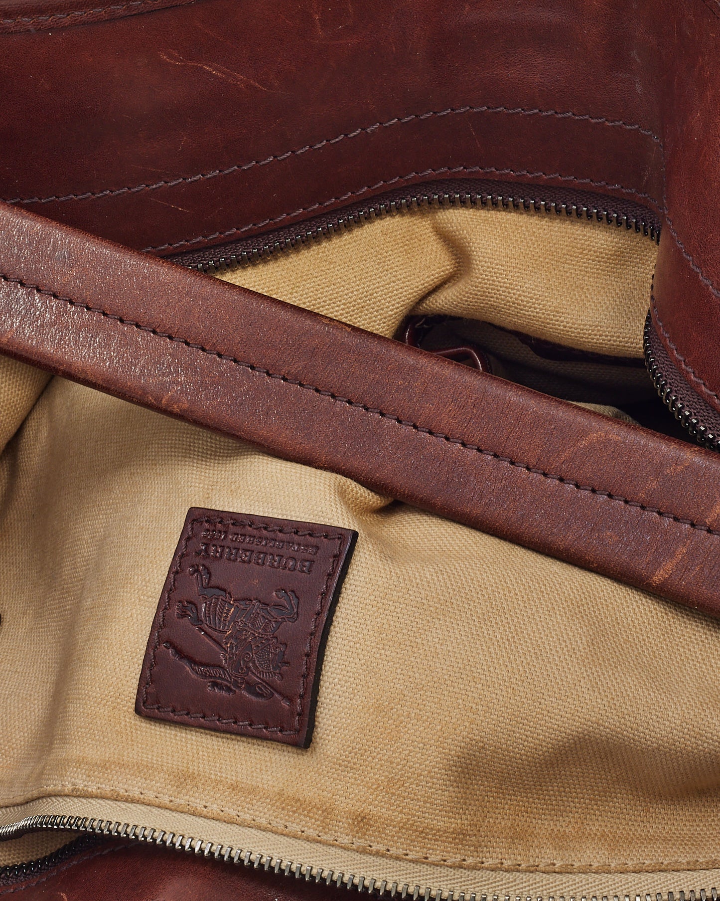 Burberry Brown Leather and Black/White Mega Nova Check Canvas Hobo Shoulder Bag