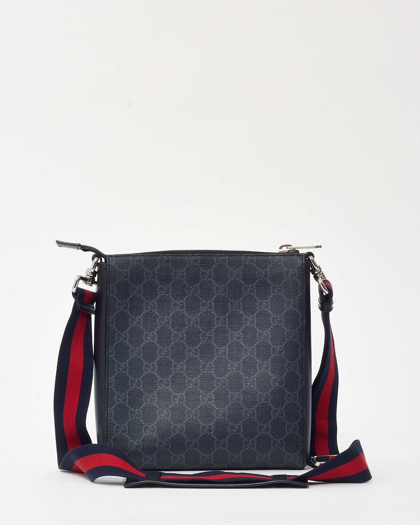 Gucci Black Monogram GG Supreme Canvas Small Messenger Bag