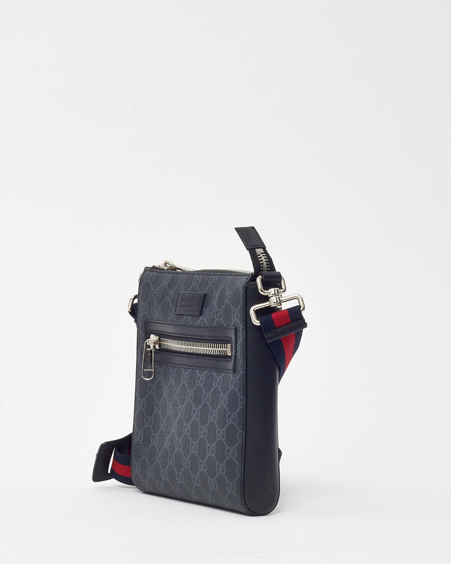 Gucci Black Monogram GG Supreme Canvas Small Messenger Bag