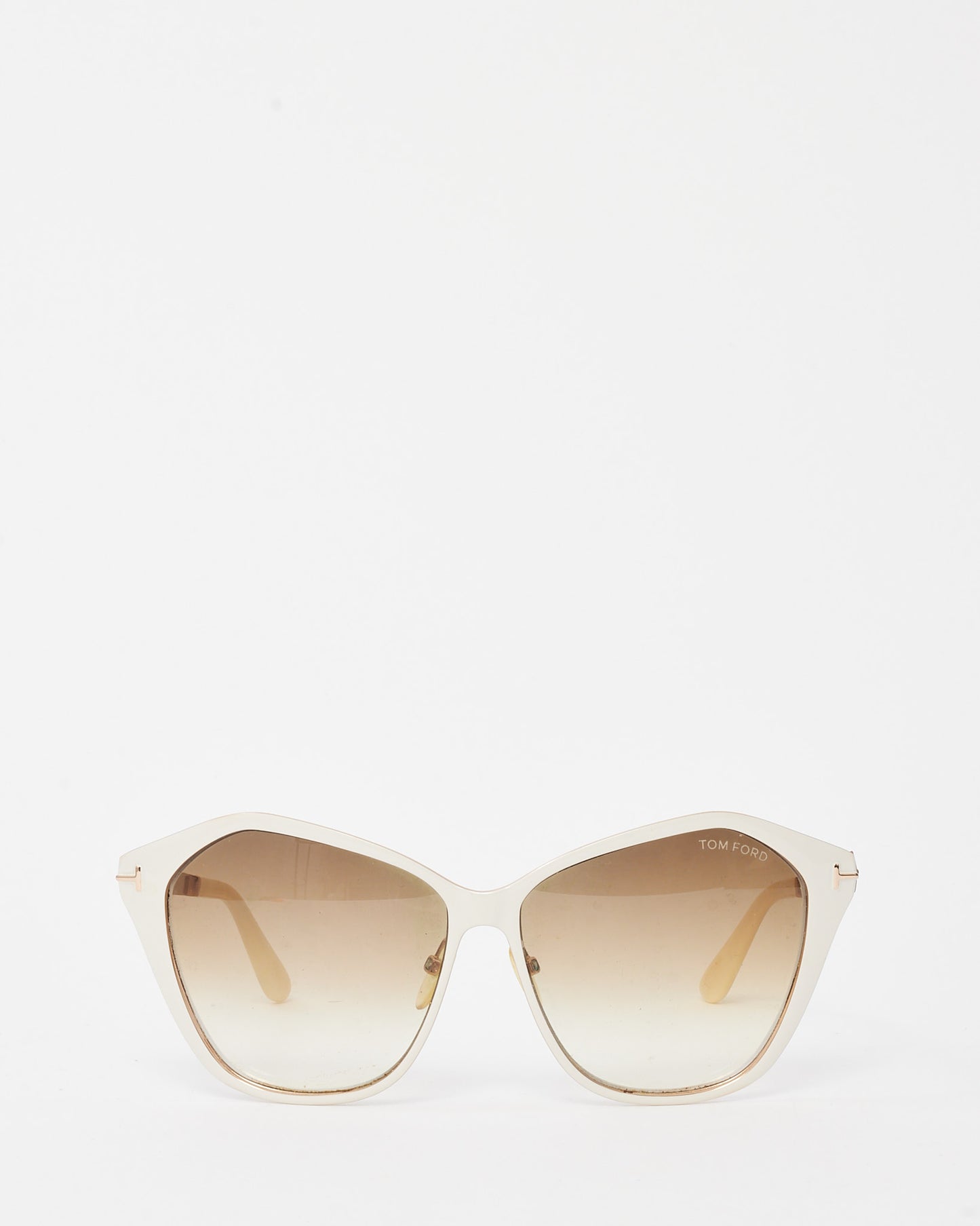 Tom Ford White TF391 Lena Oversize Butterfly Sunglasses