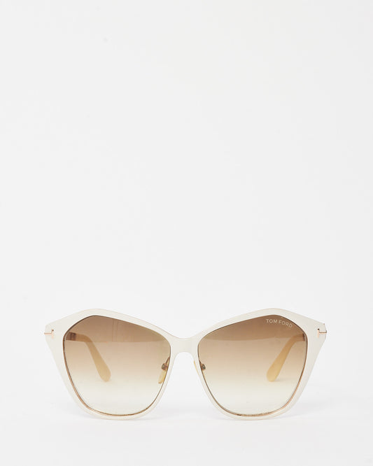 Tom Ford White TF391 Lena Oversize Butterfly Sunglasses