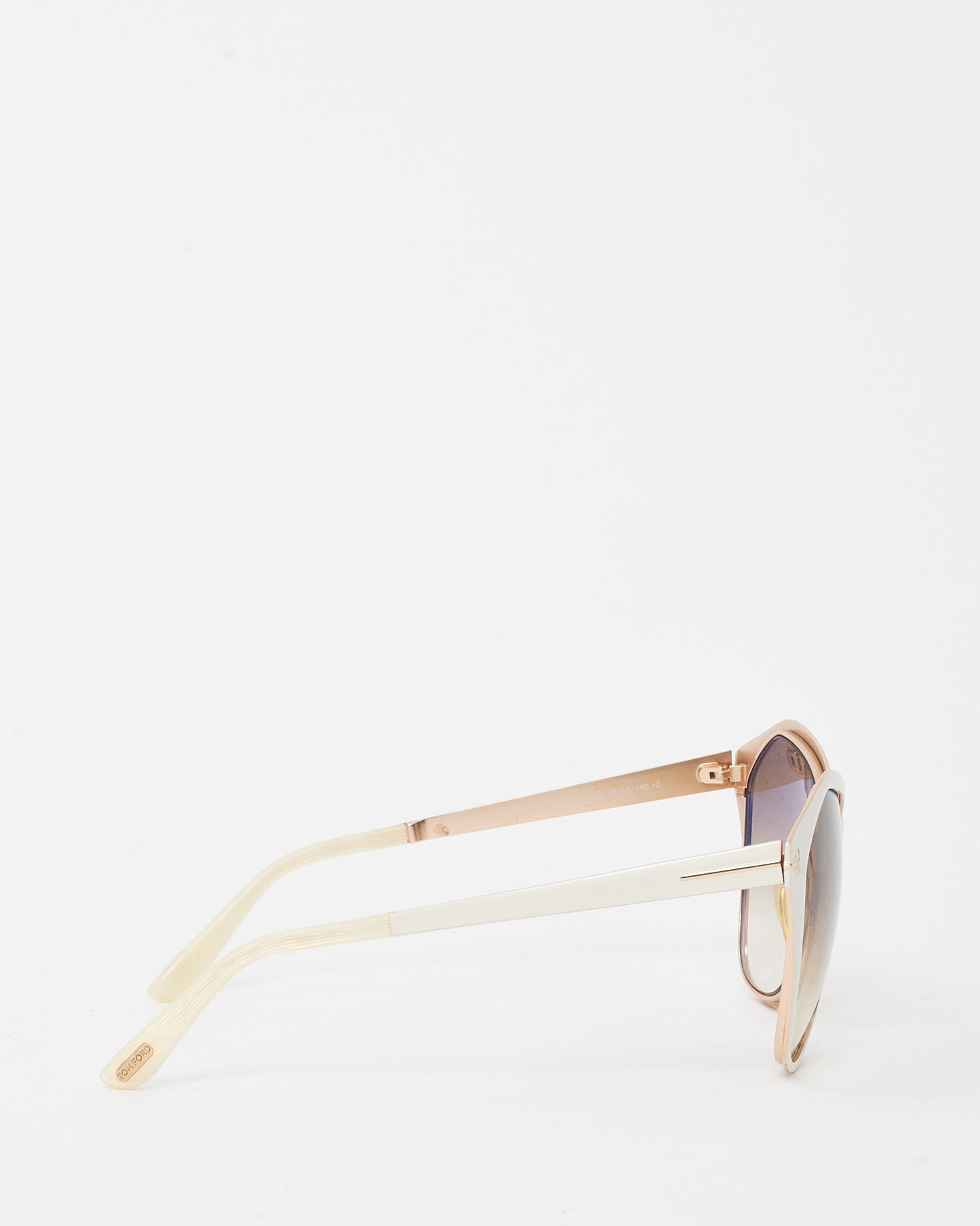 Tom Ford White TF391 Lena Oversize Butterfly Sunglasses