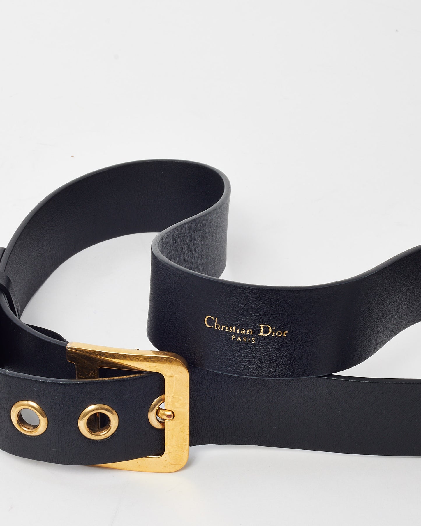 Ceinture noire D-Fence en cuir de veau noir Dior - 85
