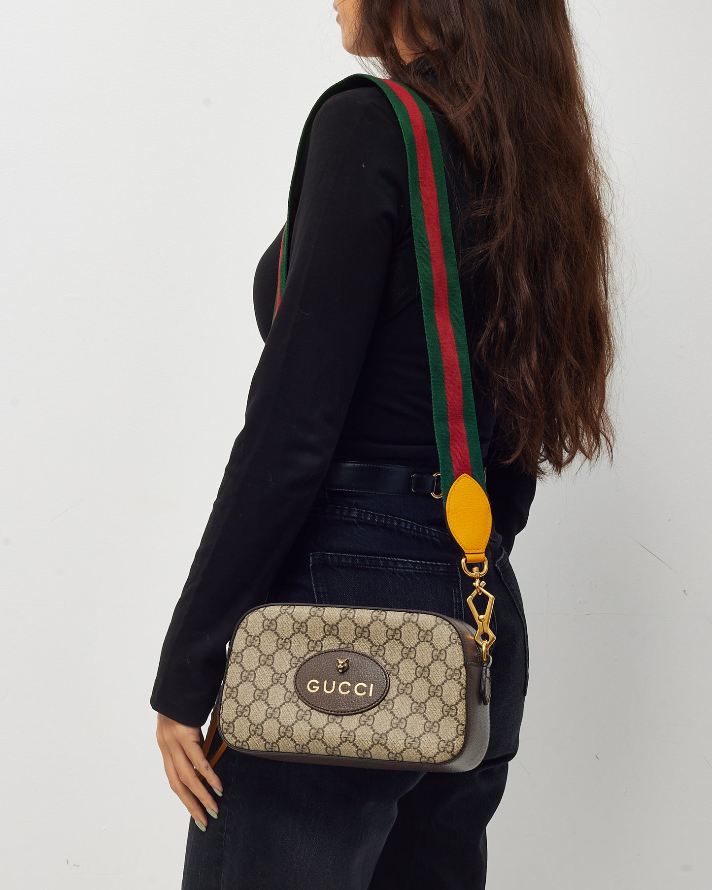 Gucci Beige and Brown GG Supreme Monogram Canvas Neo Vintage Web Camera Bag