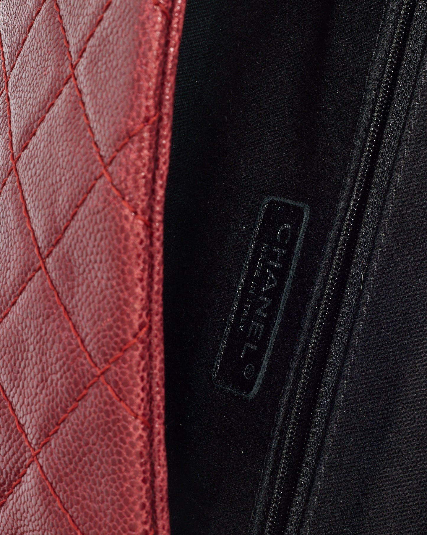 Chanel Burgundy Red Quilted Caviar Leather Jumbo Easy Flap Shoulder Bag SHW