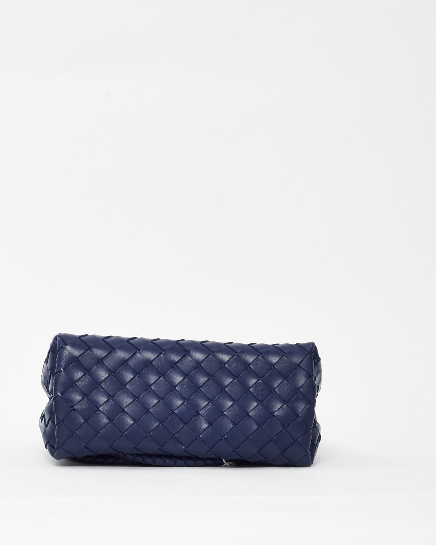 Bottega Veneta Navy Intrecciato Leather Small Andiamo Bag GHW