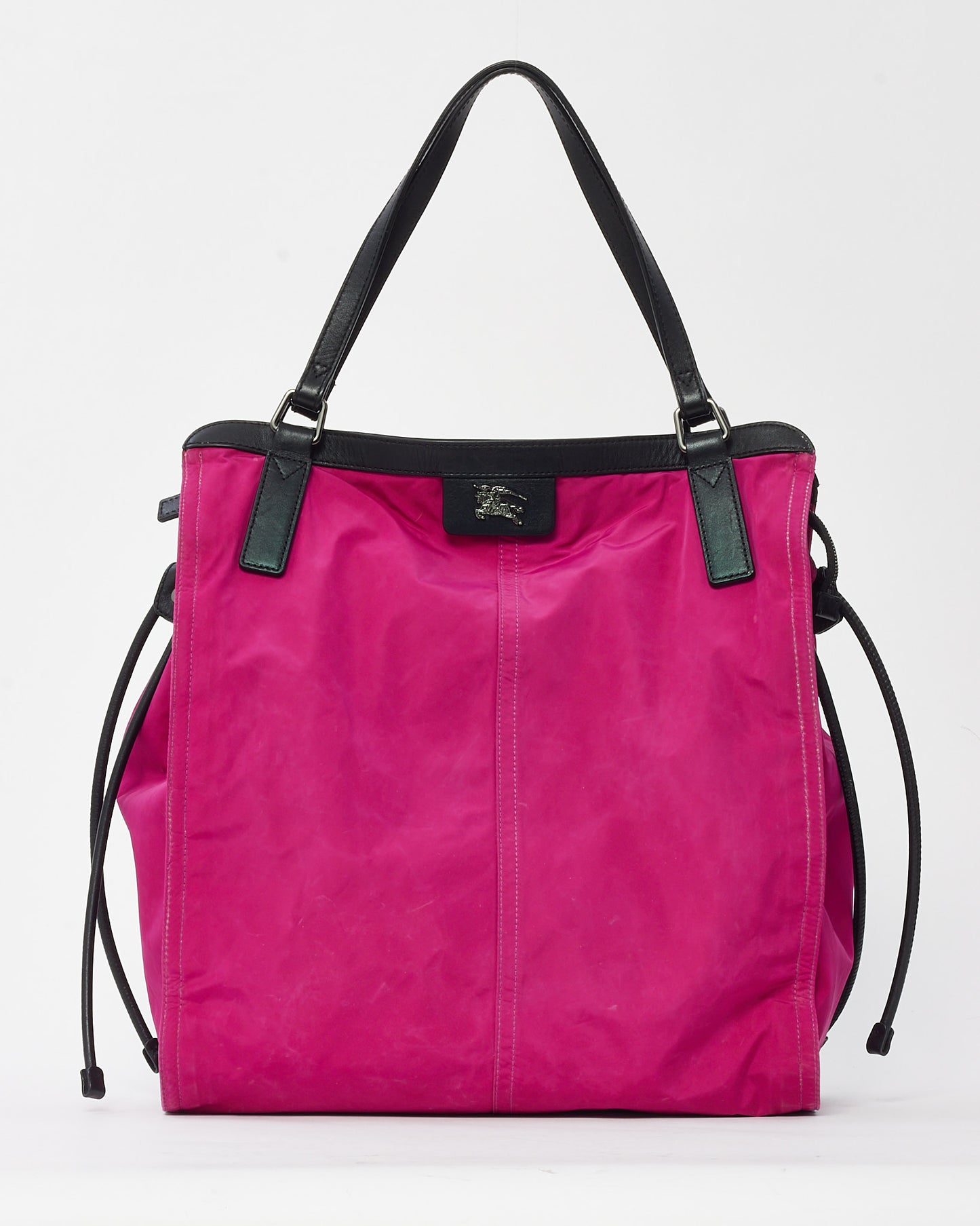 Burberry Pink Nylon Check Interior Package Tote Bag