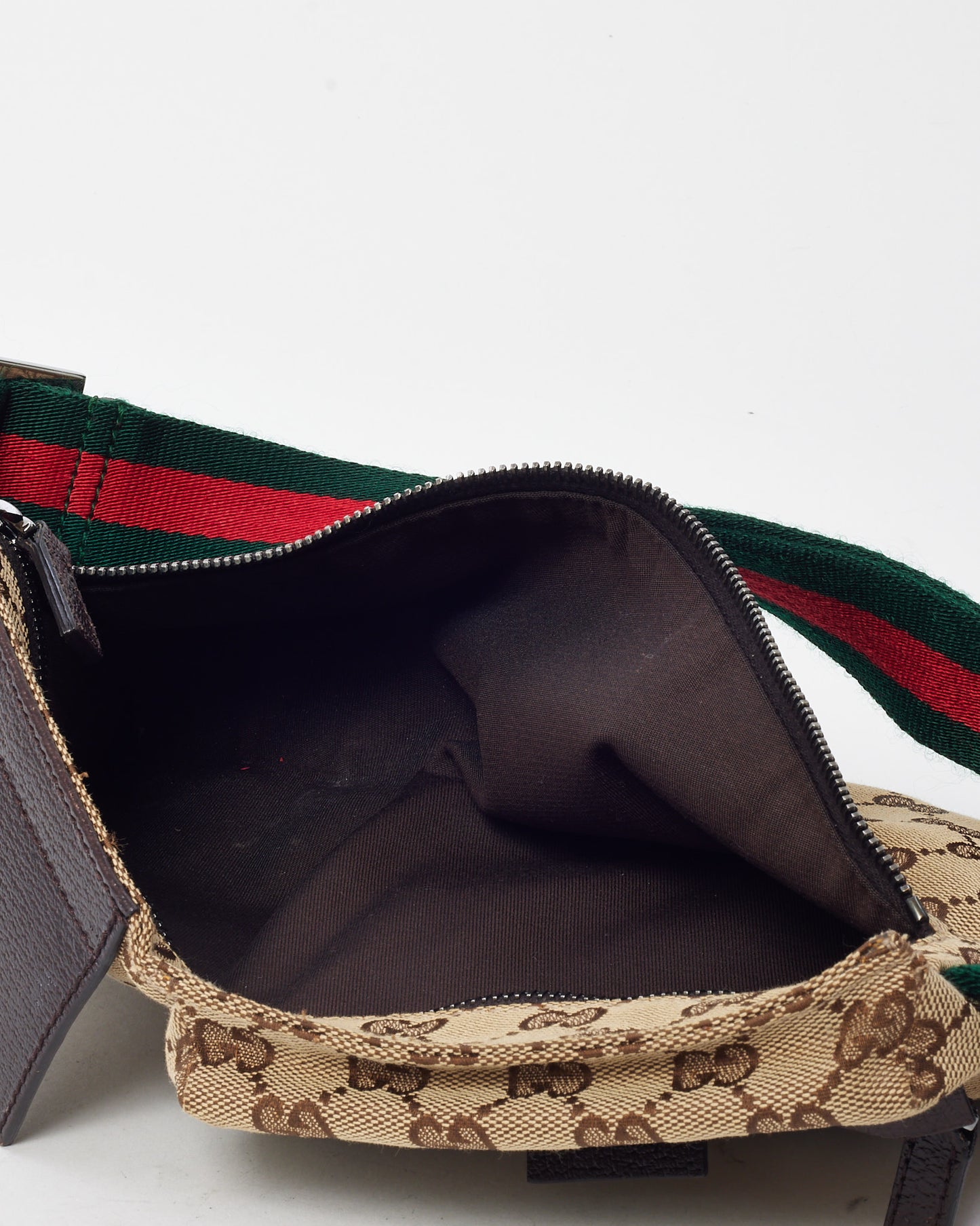 Gucci Beige and Brown Monogram GG Canvas Double Pocket Belt Bag