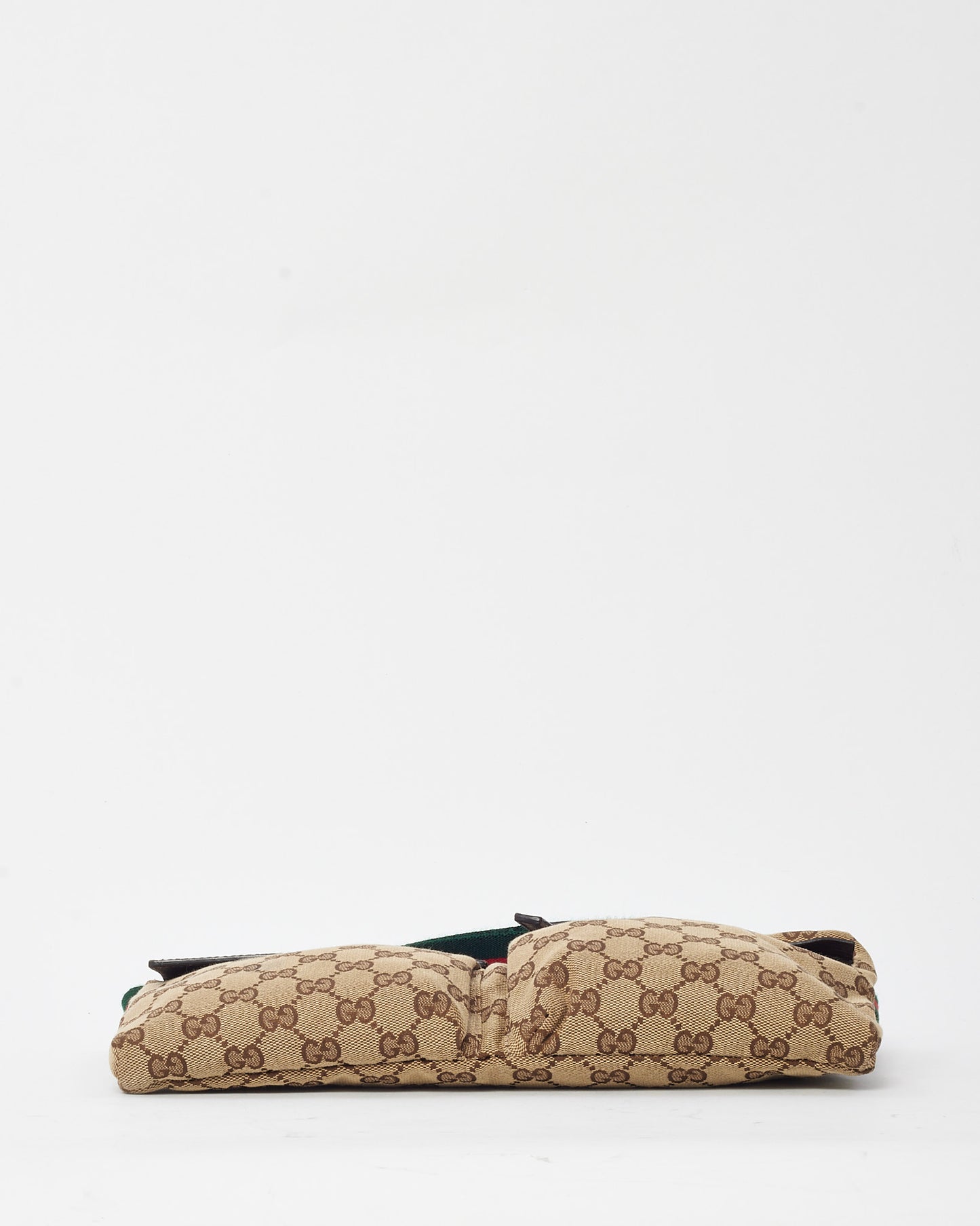 Gucci Beige and Brown Monogram GG Canvas Double Pocket Belt Bag