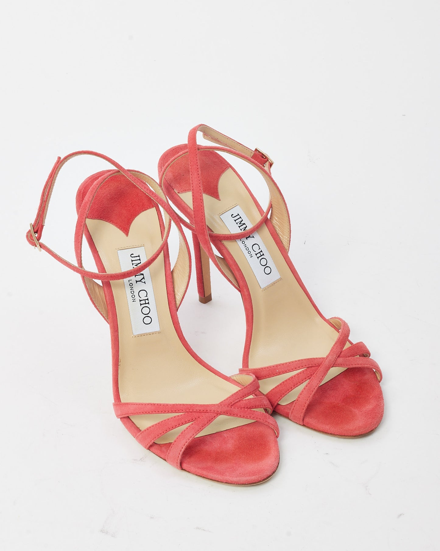 Jimmy Choo Coral Suede Dielle 100 Strappy Sandals - 39