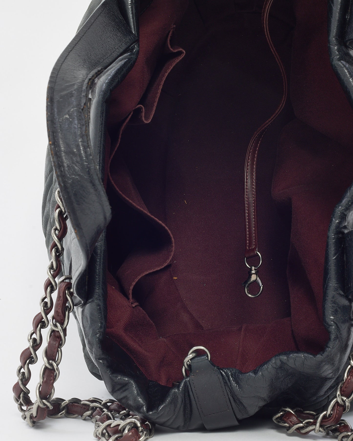 Chanel Black Distressed Calfskin Leather "In The Mix" 2Way Tote Bag