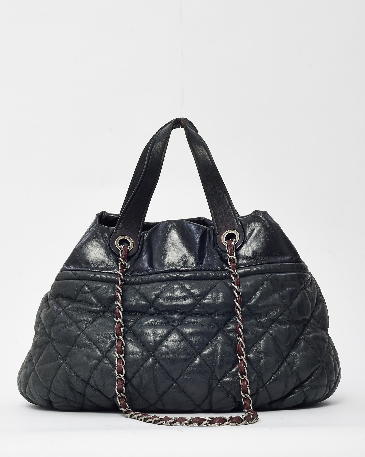 Chanel Black Distressed Calfskin Leather "In The Mix" 2Way Tote Bag