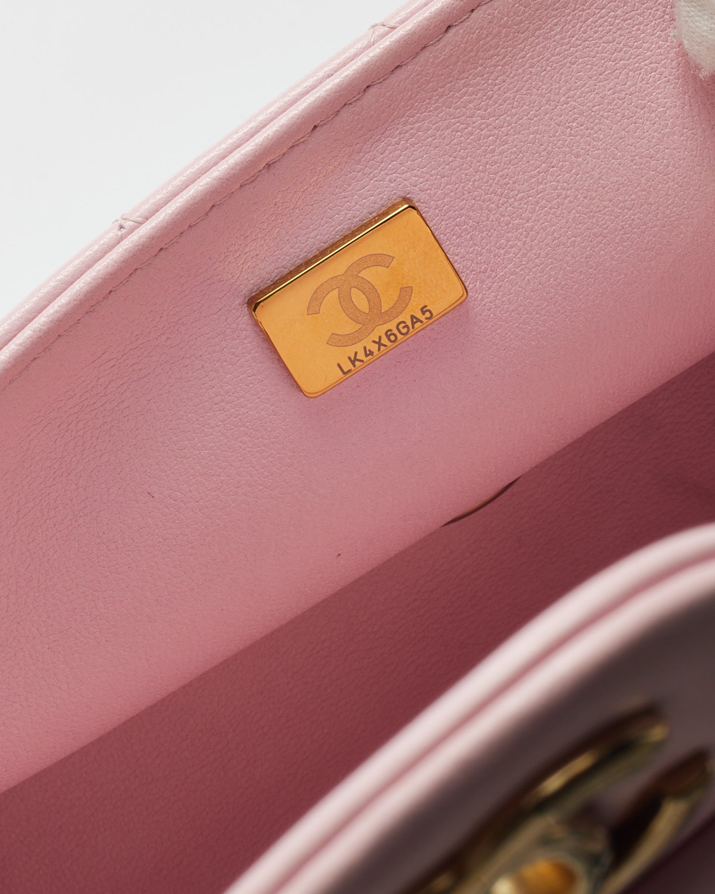 Chanel Pink Lambskin Leather Mini Rectangular Flap Bag GHW