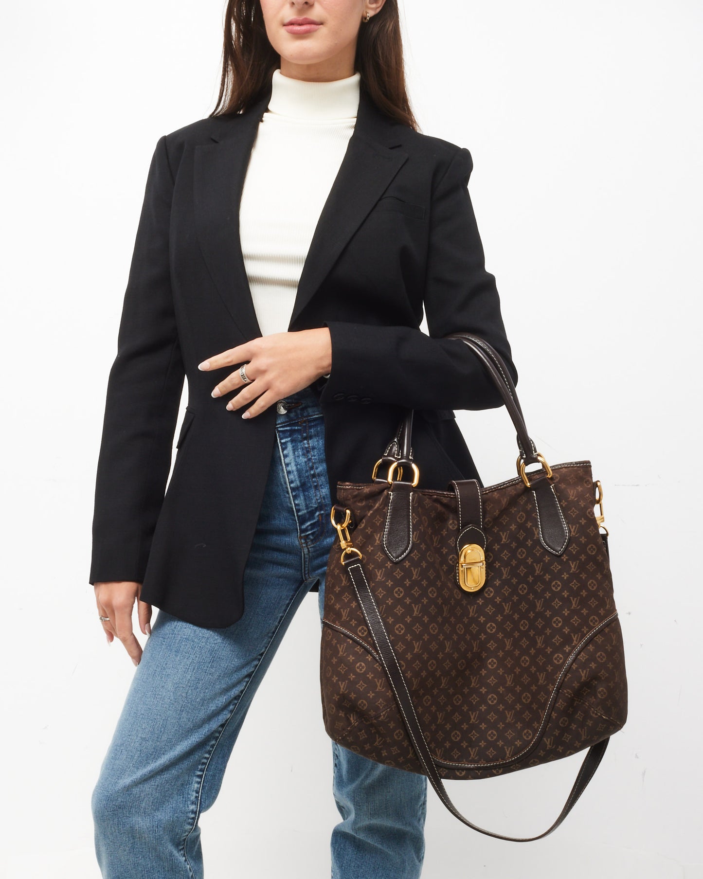 Louis Vuitton Brown Monogram Mini Lin Canvas Idylle Elegie 2Way Shoulder Bag