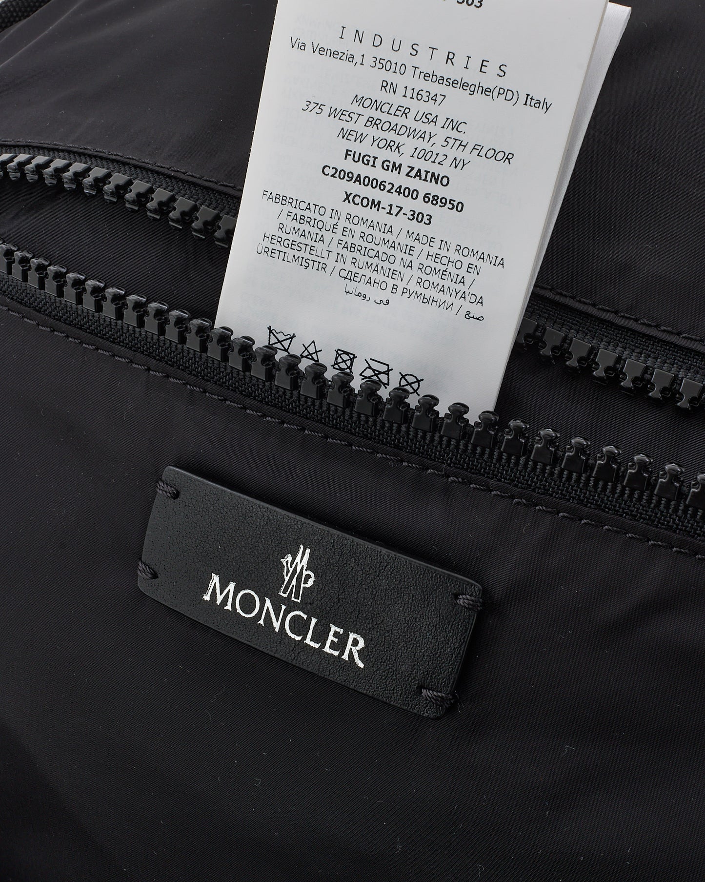 Moncler Black Nylon Puffer New George Zaino Backpack