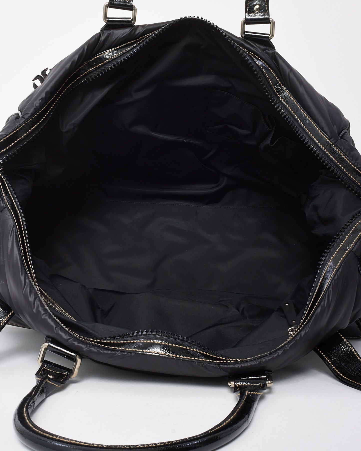 Gucci Black Nylon Logo Patches Duffle Bag