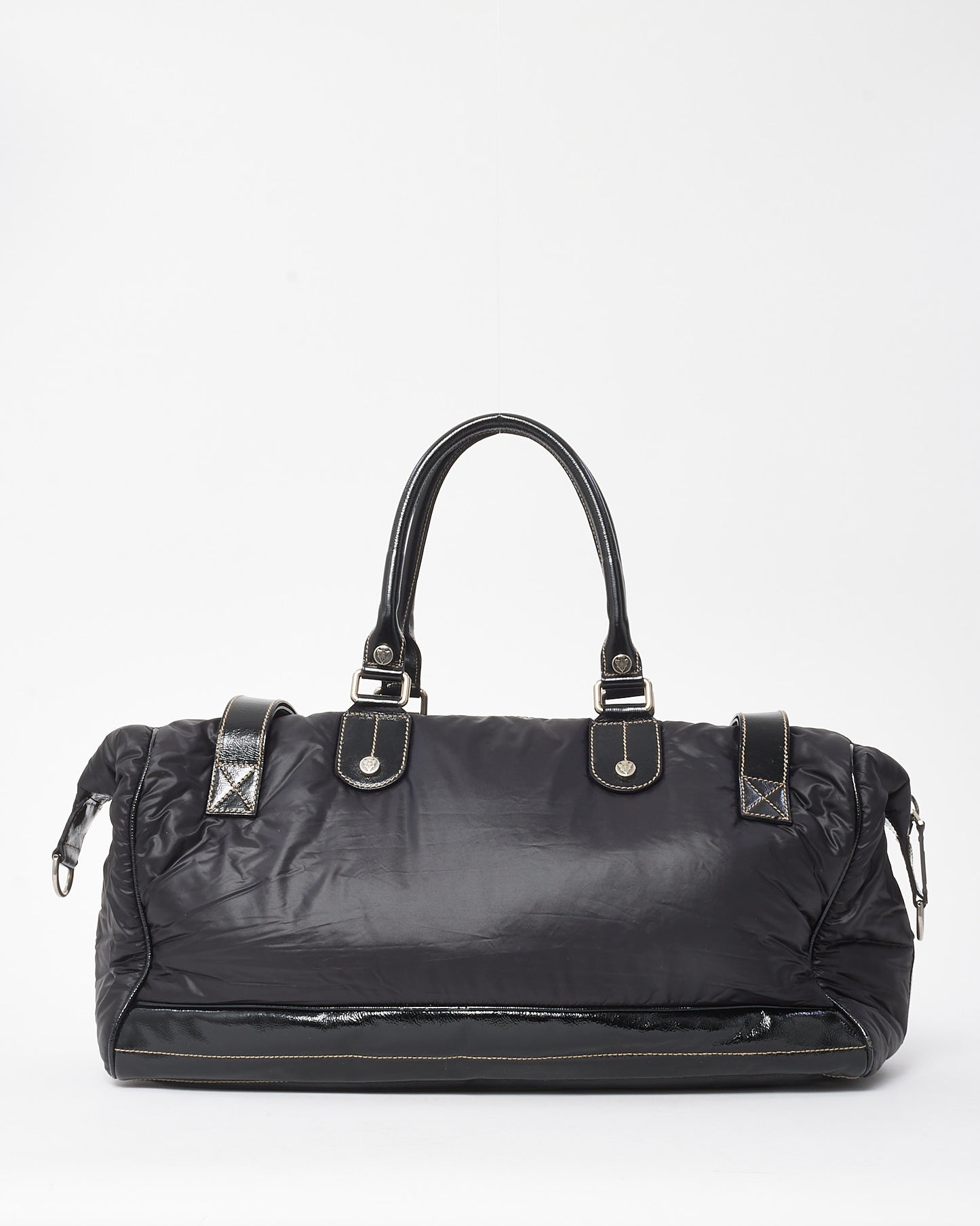 Gucci Black Nylon Logo Patches Duffle Bag