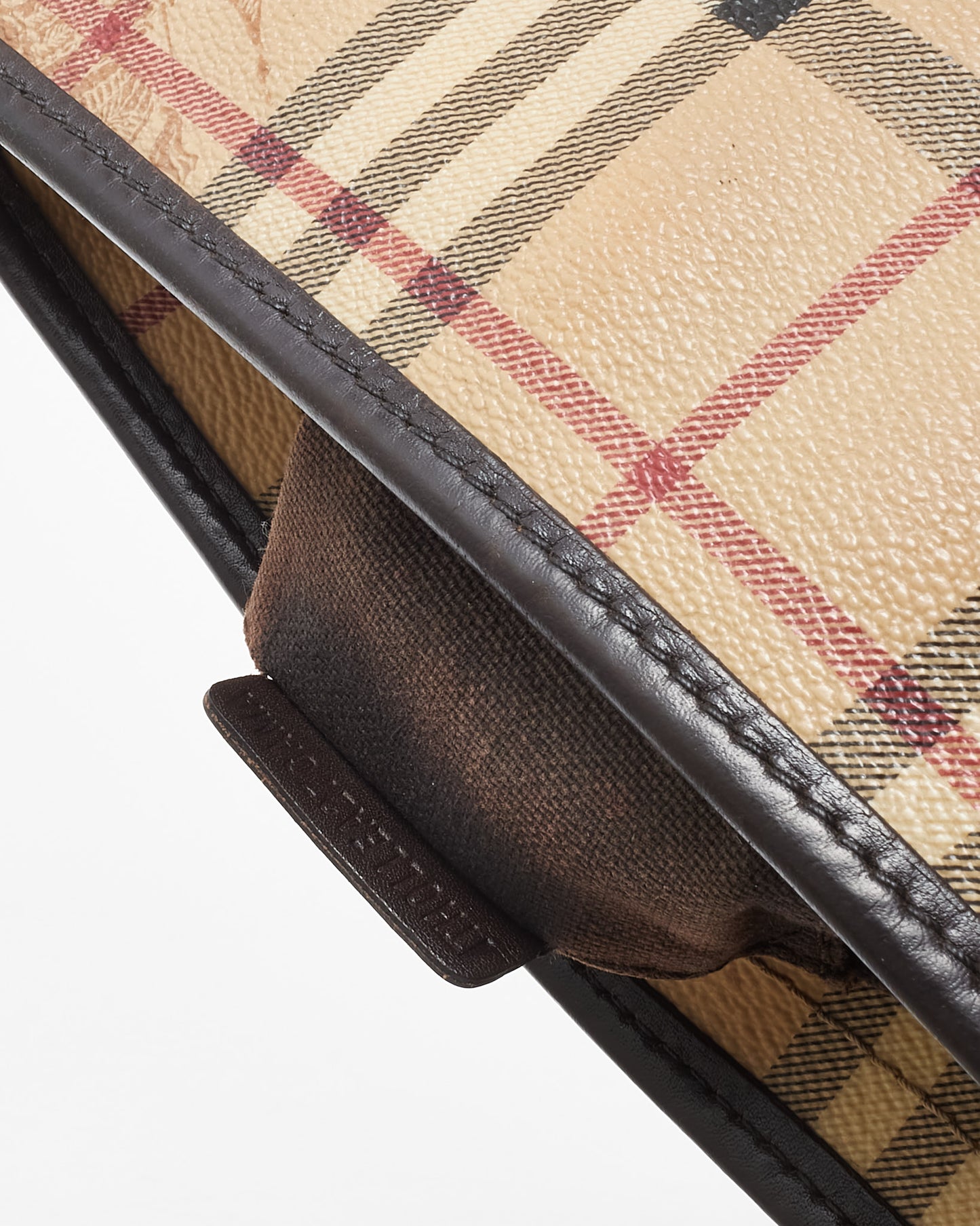 Burberry Beige Haymarket Check Coated Canvas Ganton Satchel Crossbody Bag