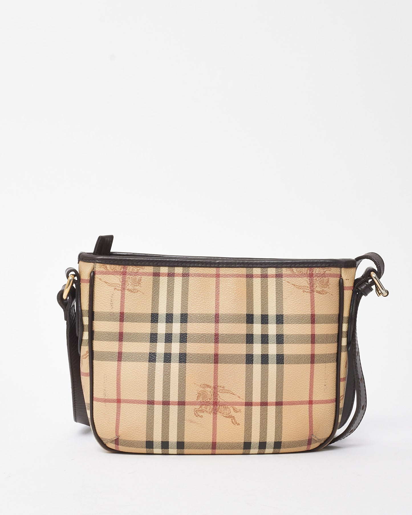 Burberry Beige Haymarket Check Coated Canvas Ganton Satchel Crossbody Bag