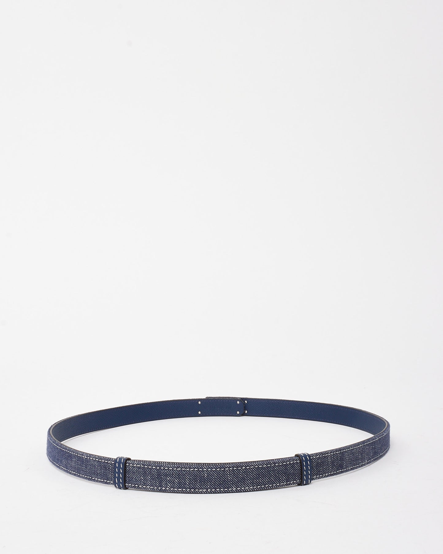 Hermès Blue "Bleu Indigo/Blanc/Bleu Navy" Kelly Jean 18 Belt PHW