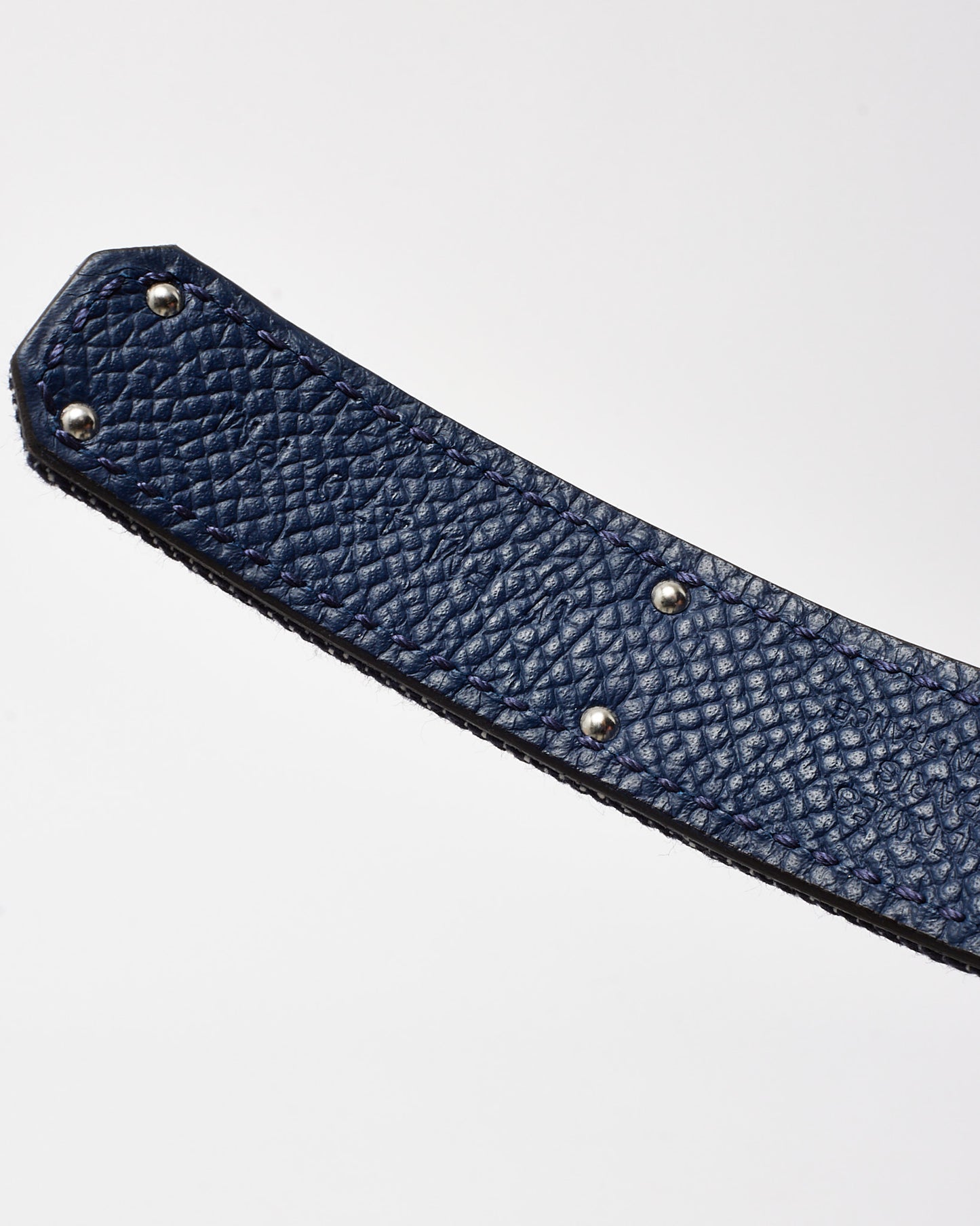 Hermès Blue "Bleu Indigo/Blanc/Bleu Navy" Kelly Jean 18 Belt PHW