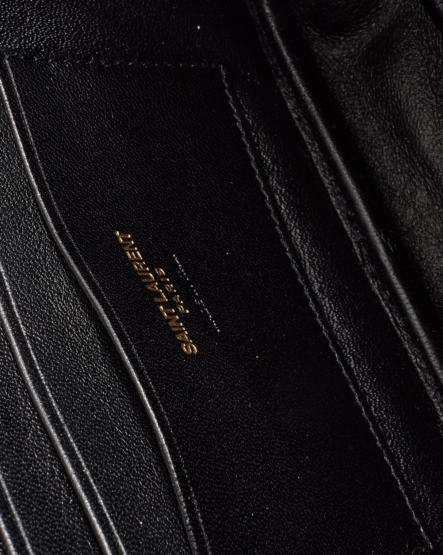 Saint Laurent Beige Chevron Grain De Poudre YSL Mini Lou Chain Crossbody Bag