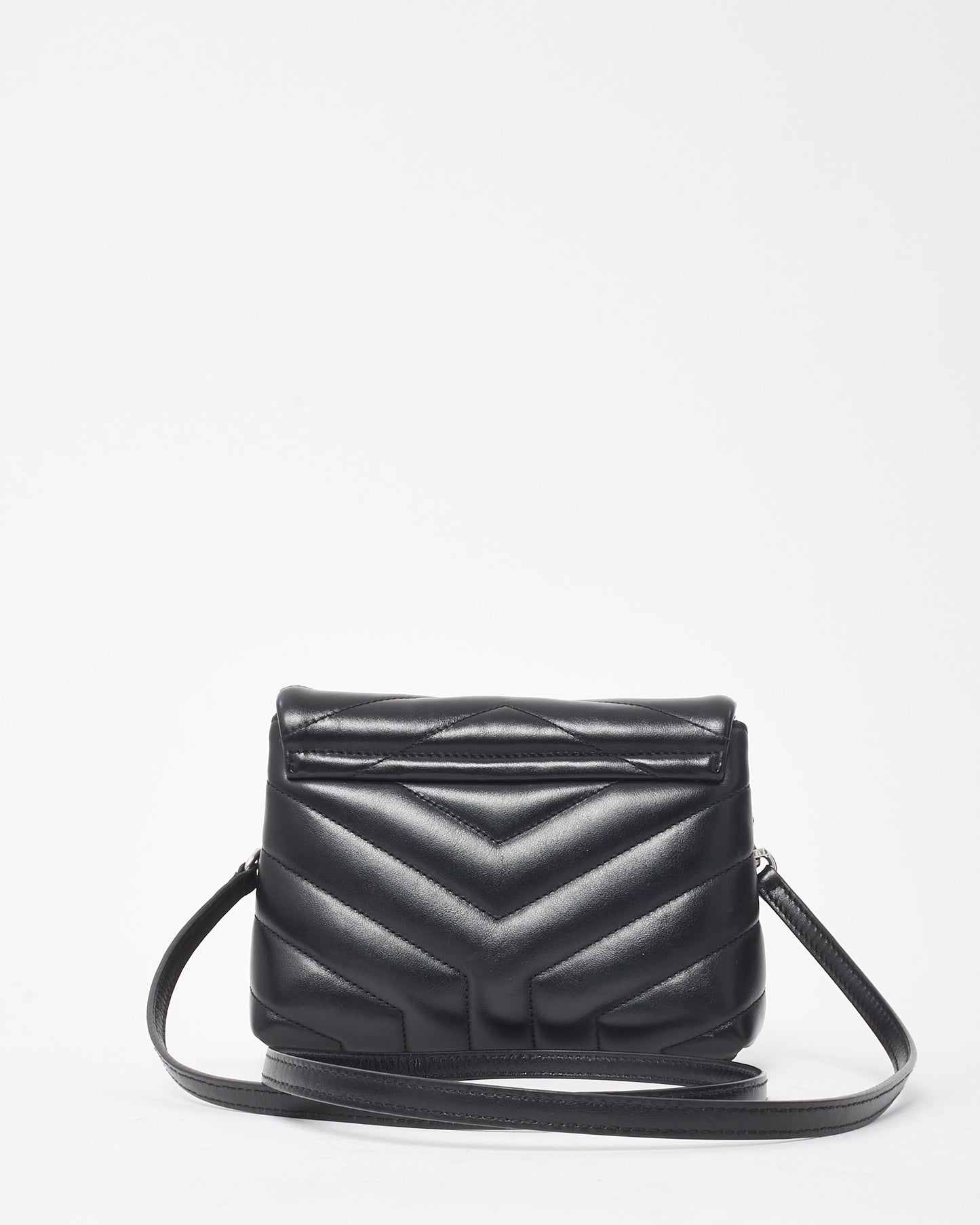 Saint Laurent Black Leather Toy LouLou Crossbody Bag SHW