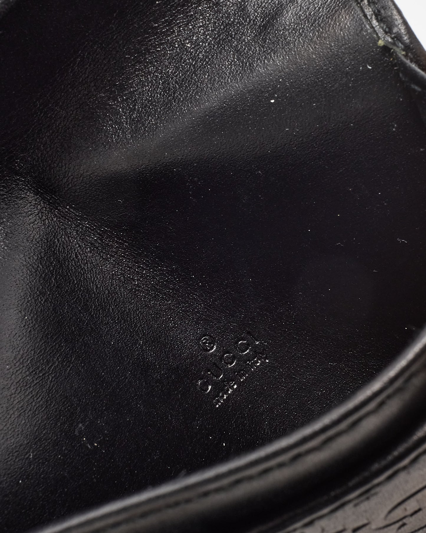 Gucci Black Signature G Monogram Leather Web Card Holder Wallet