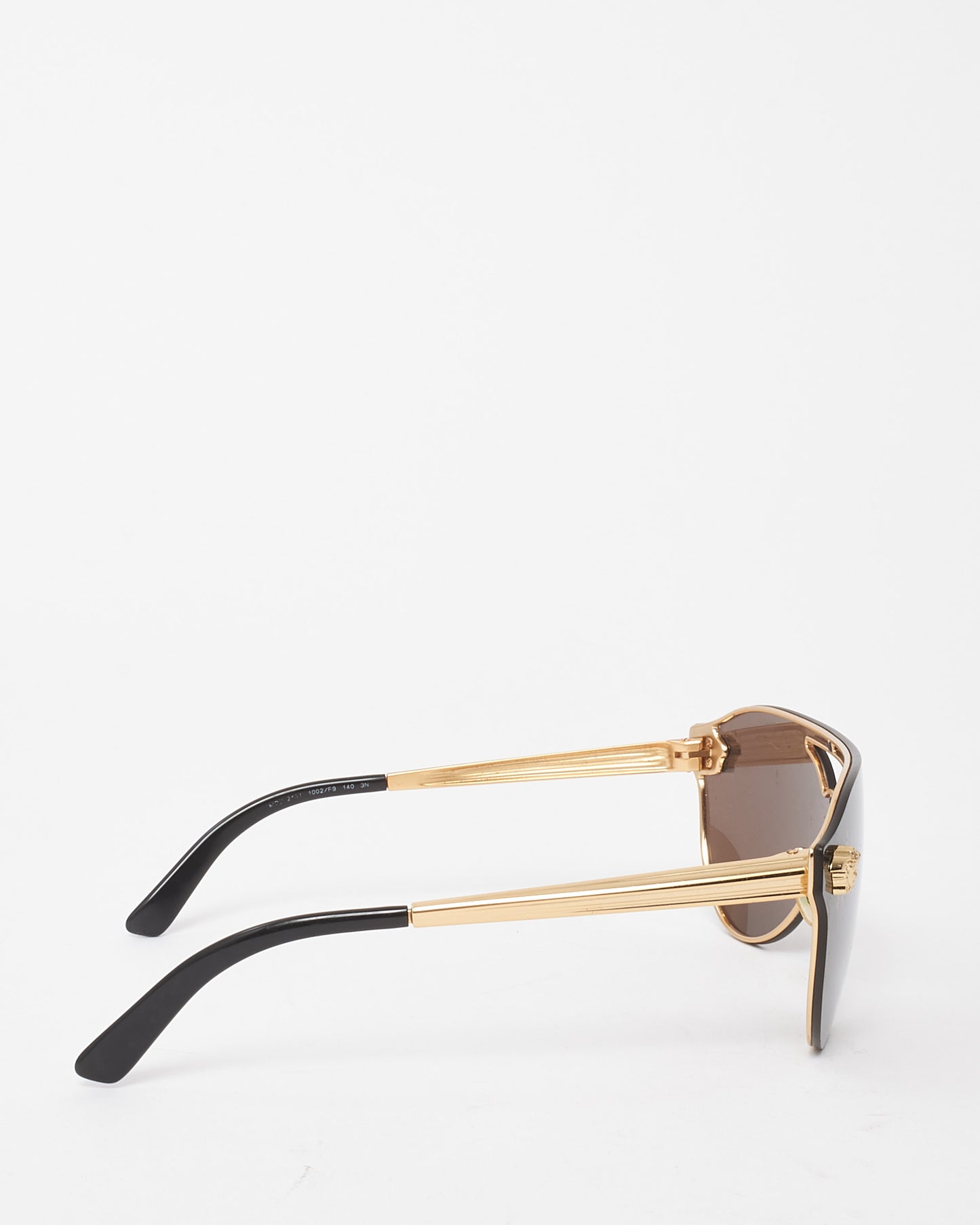 Versace Bronze Gold Mirrored Medusa Head Shield Aviator MOD2161 Sunglasses