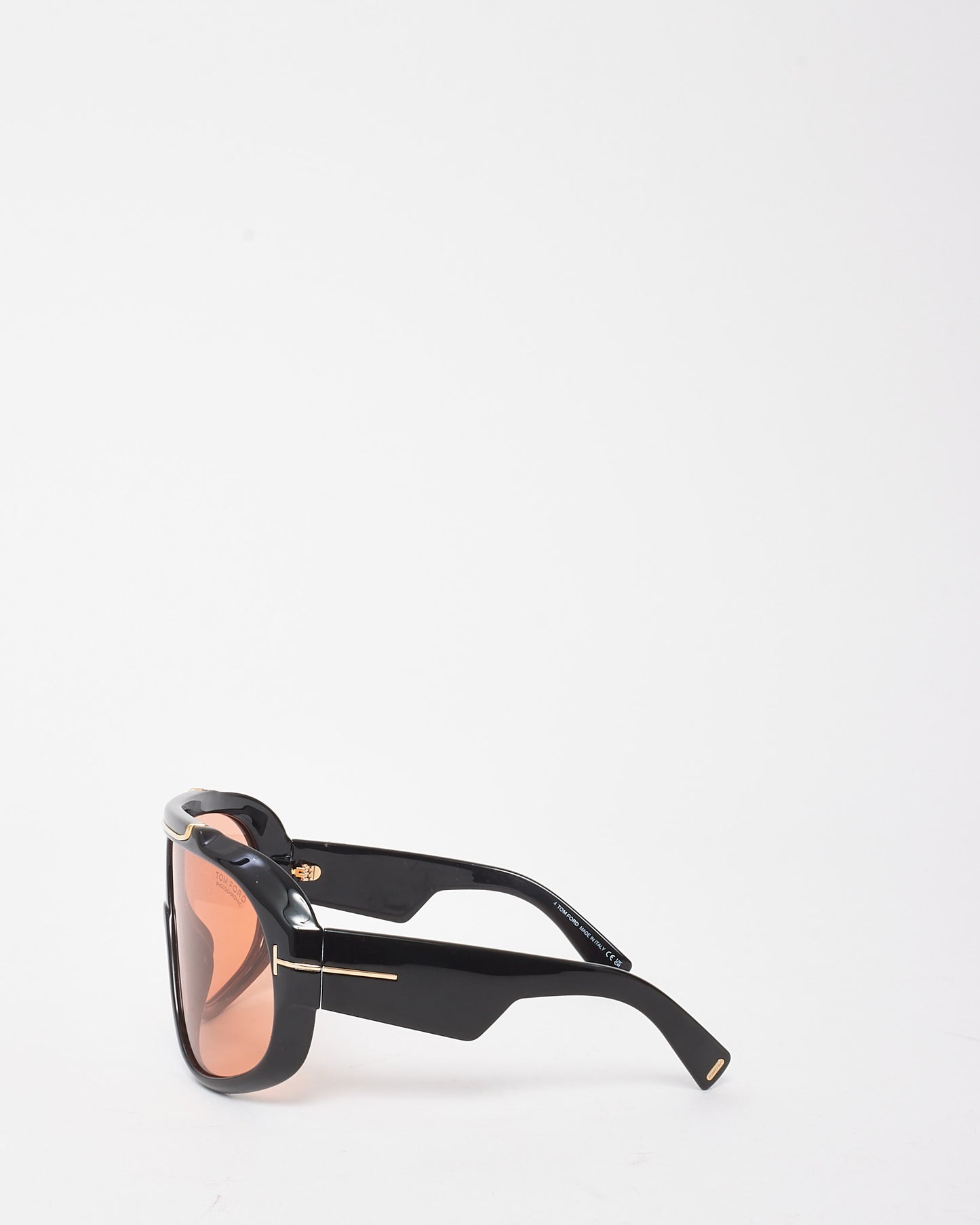 Tom Ford Brown Oversize Rellen TF1093 72MM Wrap Sunglasses