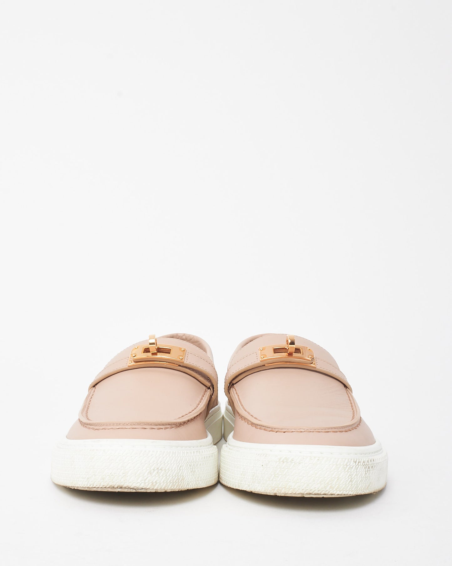 Hermès Pink Beige Nude Kelly RGH Buckle Game Slip-On Sneakers - 38.5