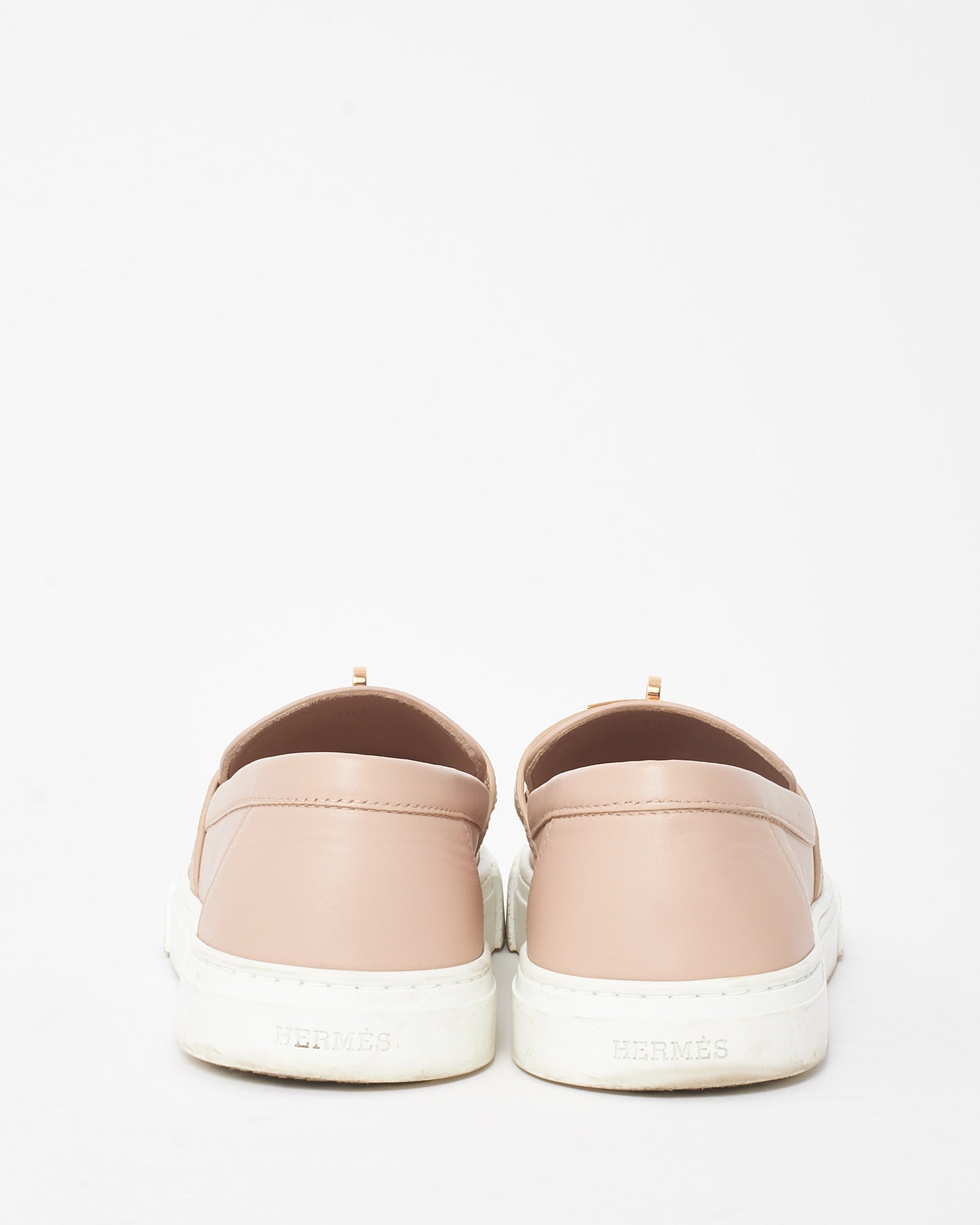 Hermès Pink Beige Nude Kelly RGH Buckle Game Slip-On Sneakers - 38.5