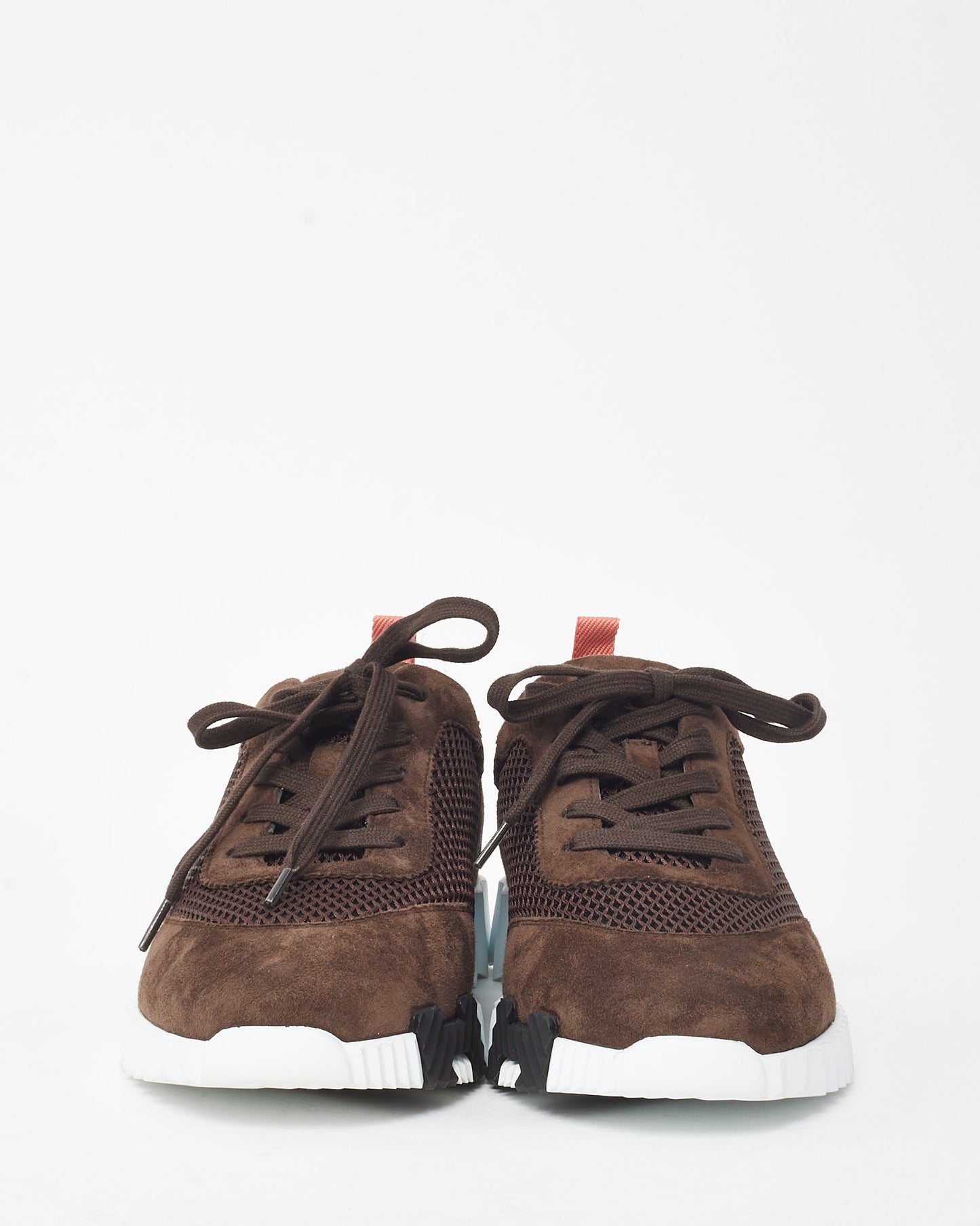 Hermès Women's Brown Suede Pink H Bouncing Sneakers - 41